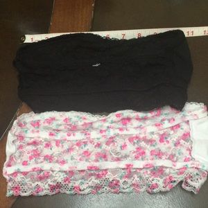 2 like new stretch lace tube tops